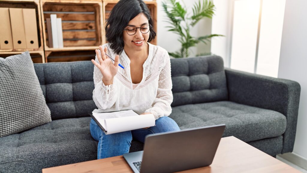 A woman has a consultation for our virtual IOP based in Atlanta, GA.